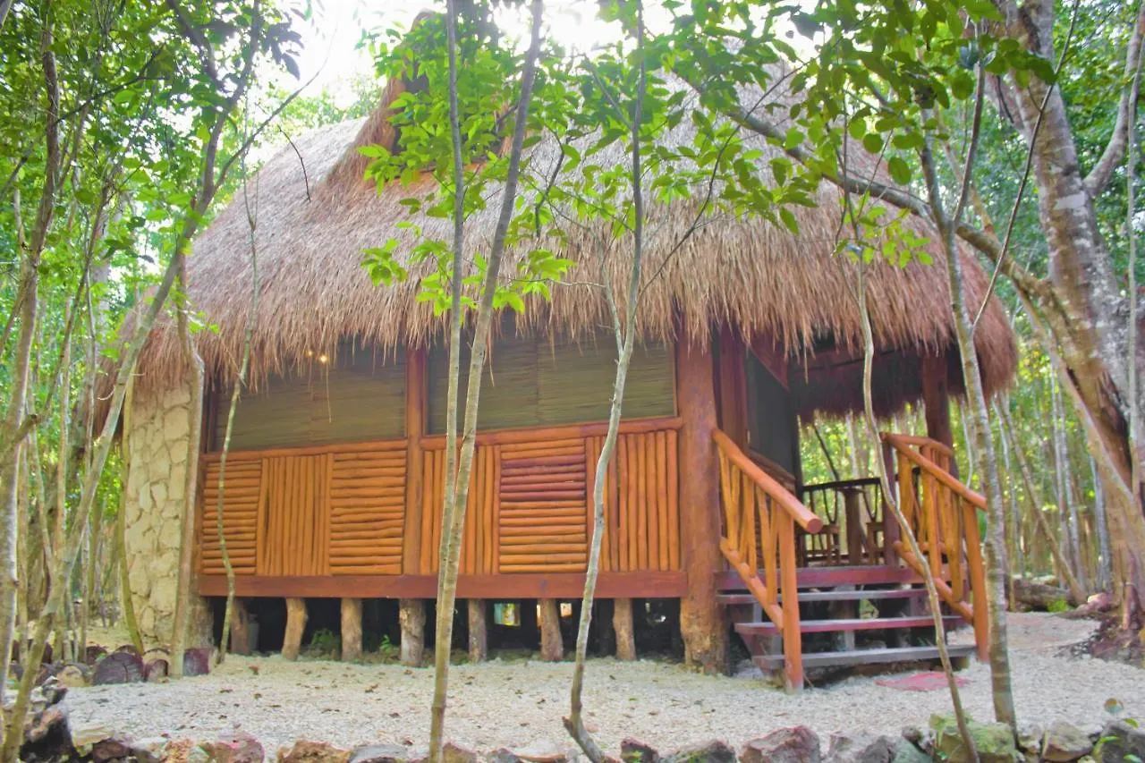 Aldea Maya-Ha Cabañas con cenotes Puerto Morelos Camping
